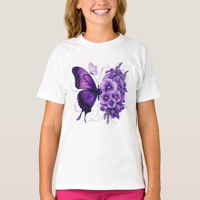 Camiseta lindo rabo roxo giro (Frente)