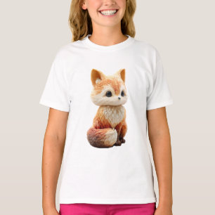 Camiseta Lindo Raposo Vermelho Sentado de Olhos Grandes Ado
