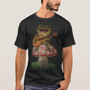 Camiseta Lindo sapo japonês vintage tocando banjo de guitar