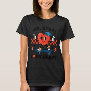Camiseta Lindo senhor rouba coração xadrez valentine menino