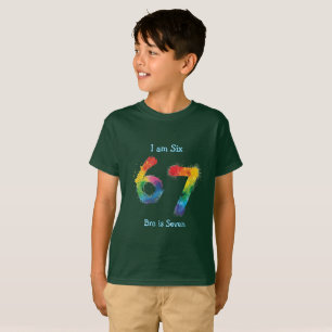 Camiseta Lindo Tendência 67 arco-íris preto personalizar