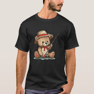 Camiseta Lindo Traje de Teddy para Amantes da Pesca