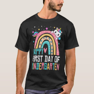 Camiseta Lindo Unicórnio Arco-íris Primeiro Dia Do Jardim D