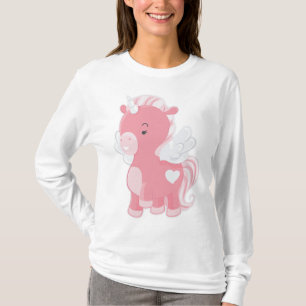 Camiseta Lindo Unicórnio Voador Rosa Pegacorn