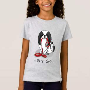 Camiseta Lindo Vamos Lá! Cão Chinês Japonês (preto e branco