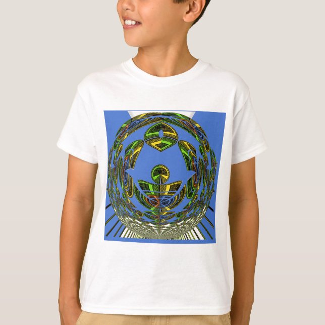 Camiseta Lindo Vetor Étnico Tradicional Africano Azul (Frente)