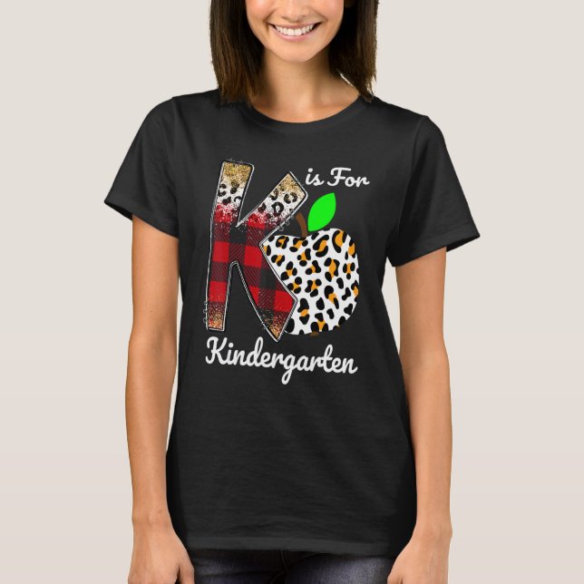 Camiseta Lindo Xadrez Leopardo K é Para Professores de Jard (Frente)