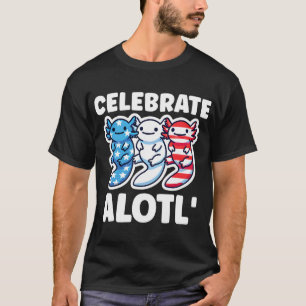 Camiseta Lindos Axolotls Americanos 4 De Julho Vermelho Azu