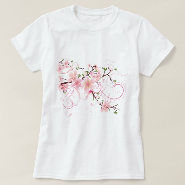 Camiseta Lindos Blossomas de Cereja (Frente do Design)