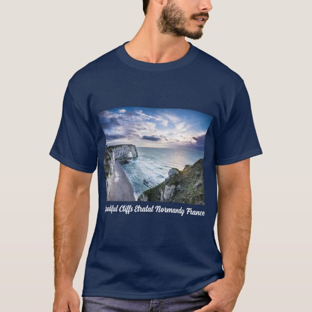 Camiseta Lindos Cliffs Etratat Normandy França (Frente)