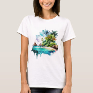 Camiseta Lindos Conchas de Areia do Oceano de Praia