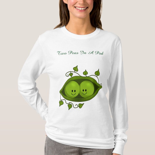 Camiseta Lindos Gêmeos Duas Ervilhas Em Uma Vagem (Frente)