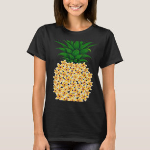 Camiseta Lindos homens e mulheres de abacaxi floral havaian
