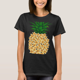 Camiseta Lindos homens e mulheres de abacaxi floral havaian
