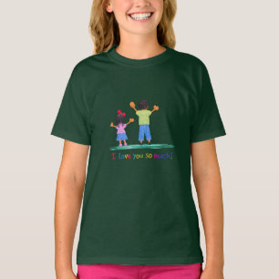 Camiseta Lindos Miúdos Estilo Giz de Cera Eu Amo Você Tanto