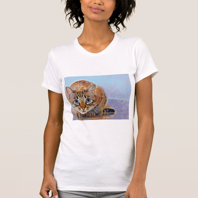 Camiseta Lindos olhos azuis de gato (Frente)