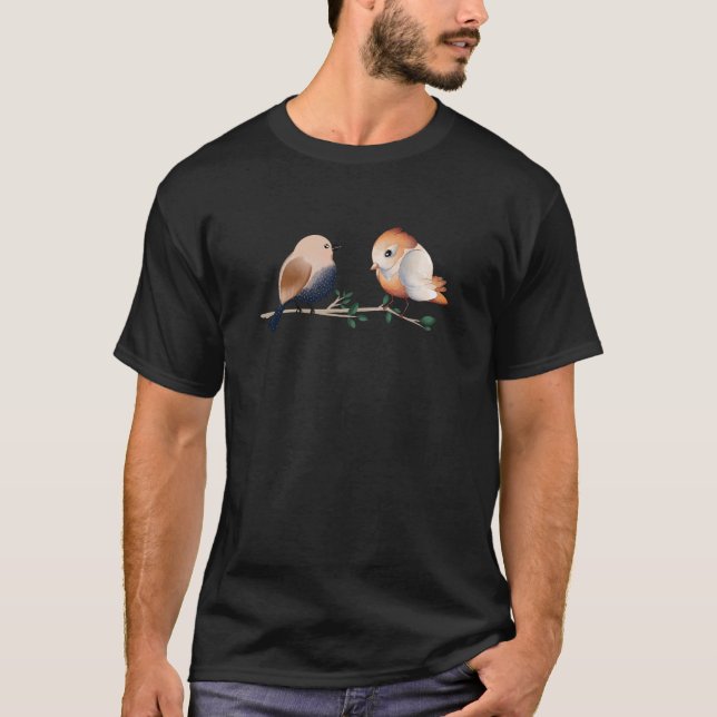 Camiseta Lindos Pássaros Aquarela  (Frente)
