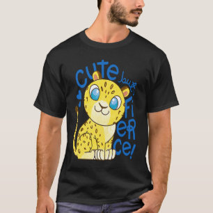 Camiseta Lindos Pequenos Leões Kids   Gato Fofo Mas Feroz
