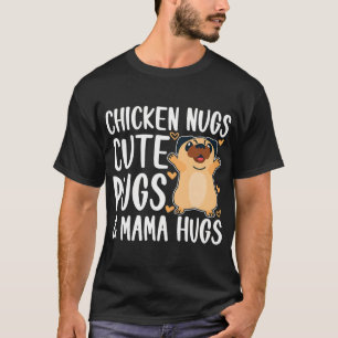 Camiseta Lindos Pugs Mamãe Engraçada e Cachorros Amor