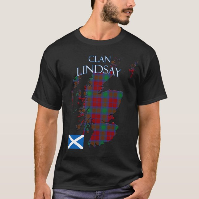 Camiseta Lindsay Scottish Clan Tartan Scotland (Frente)
