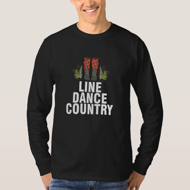 Camiseta Line Dance Country Boots Western Music Flowers Mus (Frente)