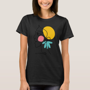 Camiseta Line Women Face Abstrato Minimalística Salon Artis