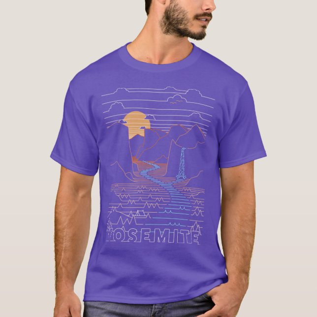Camiseta Linear Yosemite Yosemite National Parks Art (Frente)