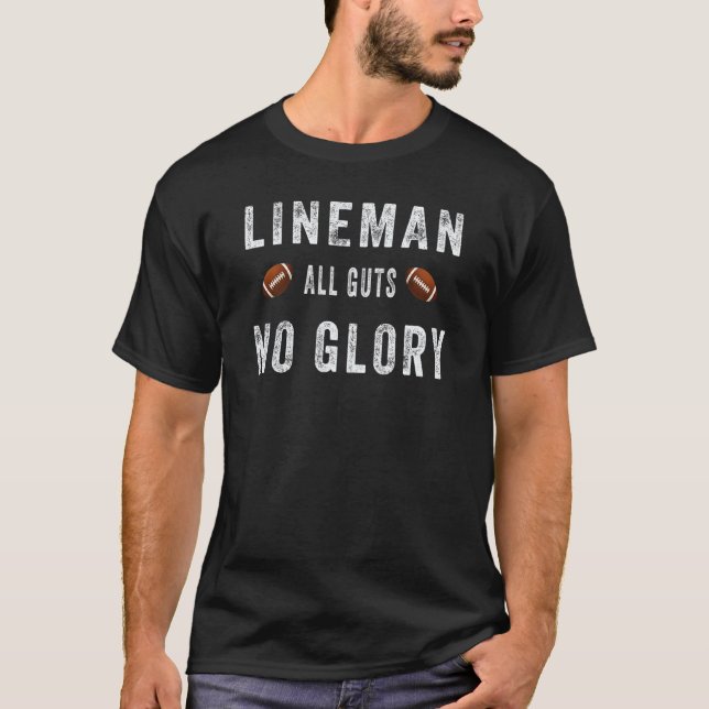 Camiseta Lineman All Guts No Glory , Taqueie O Pegá America (Frente)