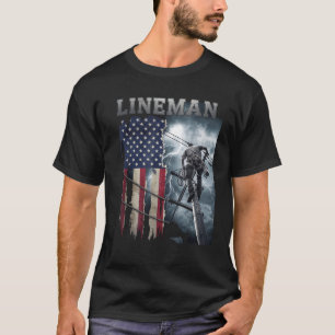 Camiseta Lineman American Flag Proud