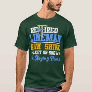 Camiseta Lineman Aposentado Chuva eletricista brilha como o