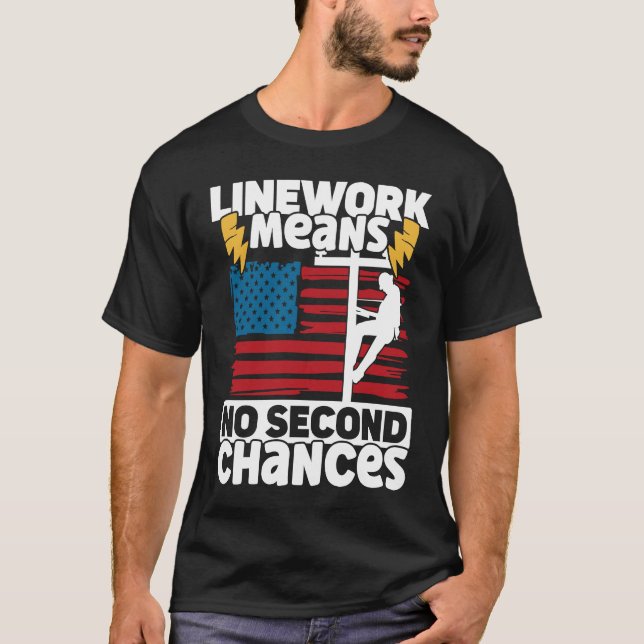 Camiseta Lineman deve ter cuidado com a Lineworker Power El (Frente)