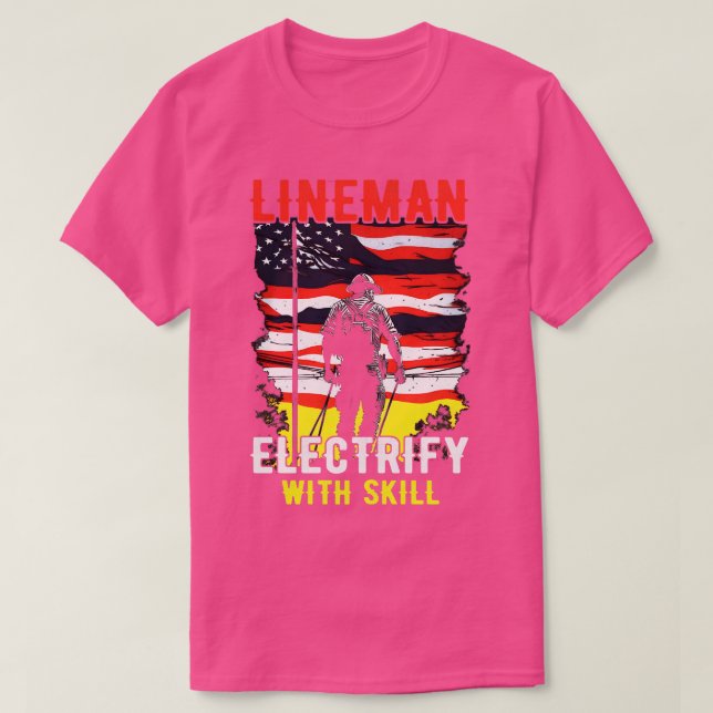 Camiseta Lineman eletrifica com habilidade (Frente do Design)