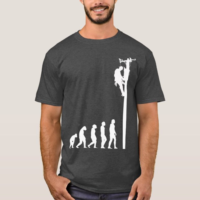 Camiseta Lineman Evolution Engraçado Gift. (Frente)
