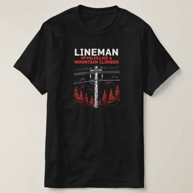 Camiseta Lineman Humor: Poloneses em Cima como um Clima de  (Frente do Design)