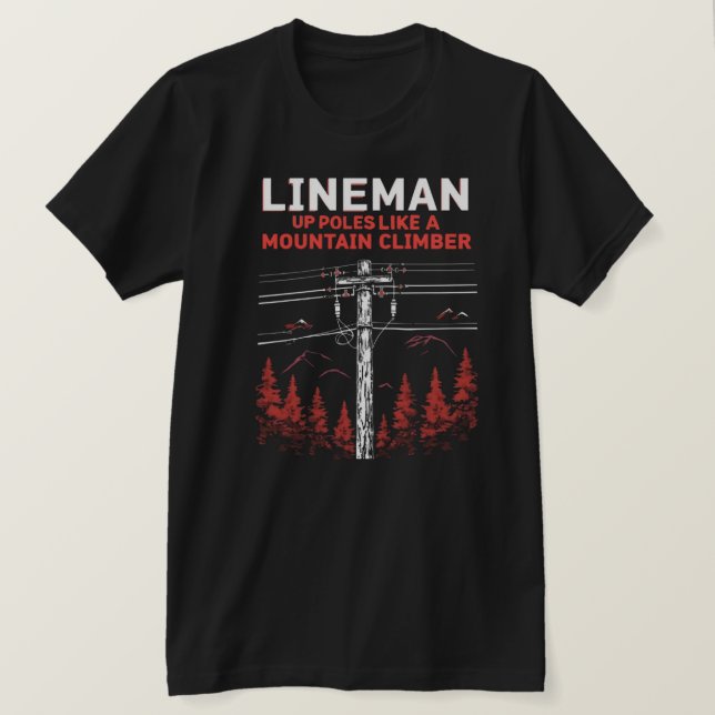 Camiseta Lineman Humor: Poloneses em Cima como um Clima de  (Frente do Design)