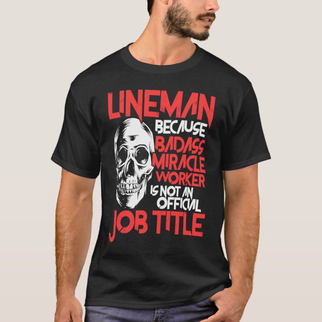 Camiseta Lineman Job Título American Electronics Cable Wire (Frente)
