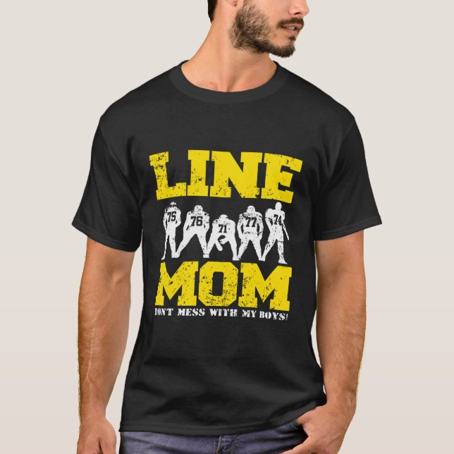 Camiseta Lineman Line Mãe Futebol Engraçado (Frente)