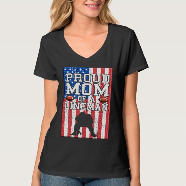 Camiseta Lineman Mom Linemom American Football Linemen Prou (Frente)