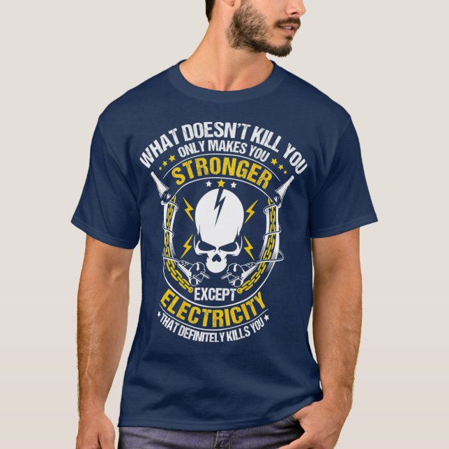 Camiseta Lineman, o que não te Matar eletricidade (Frente)