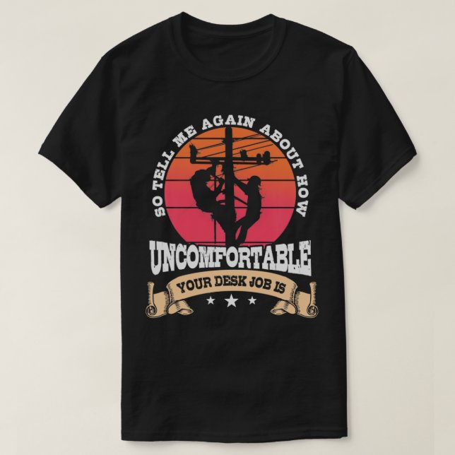 Camiseta Lineman Oferece Ao Trabalhador Da Linha Que Descon (Frente do Design)