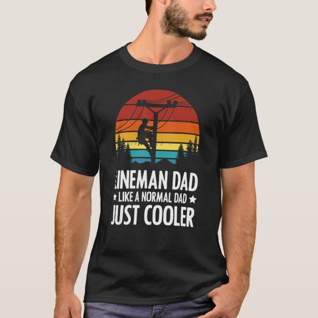 Camiseta Lineman Pai Como Um Pai Normal Apenas Mais Fria Do (Frente)