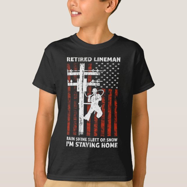 Camiseta Lineman Retirement 4 De Julho Novelty Man W (Frente)