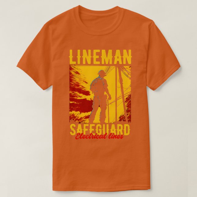 Camiseta Lineman salvaguarda linhas elétricas (Frente do Design)