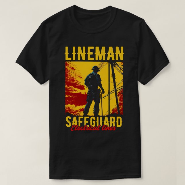 Camiseta Lineman salvaguarda linhas elétricas (Frente do Design)