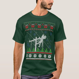 Camiseta Lineman Ugly Christmas Sweater Gifts For Women Men