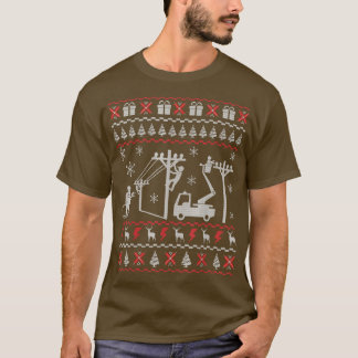 Camiseta Lineman Ugly Christmas Sweater Gifts For Women Men