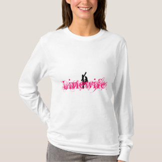 Camiseta Linewife por muito tempo Capa-Branco & cor-de-rosa