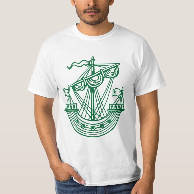 Camiseta Linfhad (Navio Heráldico) - Floresta Verde (Frente)