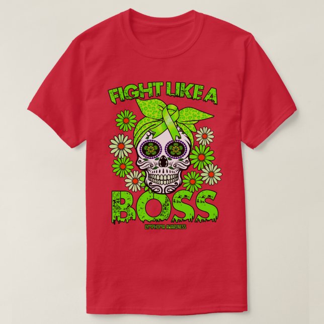 Camiseta Linfoma A consciência luta como chefe (Frente do Design)