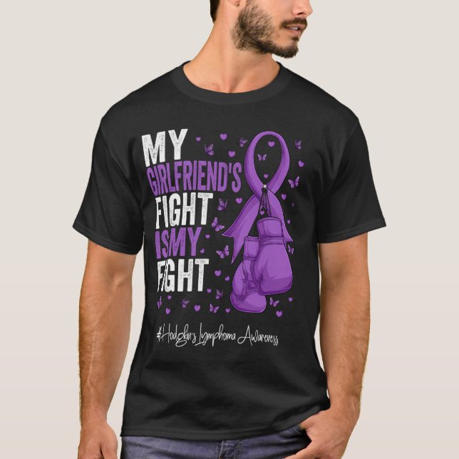 Camiseta Linfoma Awarene do Namorada Hodgkins Roxo (Frente)